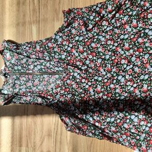Zipper back floral tank